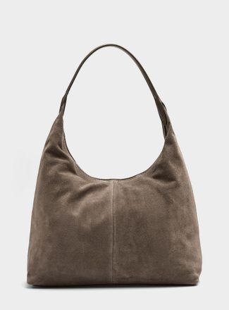 Simons Womens Minimalist suede tote bag Exclusive collection from Italy