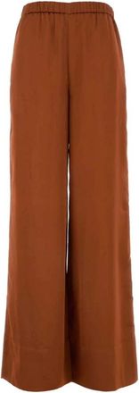 The Nina Studio Stretch Satin Wide-Leg Pant - Dames - Wijde Broeken - Bruin - XS - Satijn - Broeken