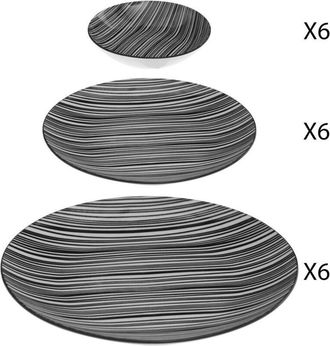 Secret de Gourmet Secret De Gourmet - Set di stoviglie da 18 pezzi Bohemian z&egrave;bre