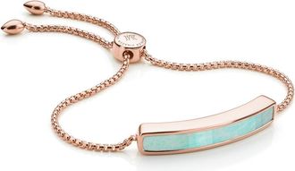 Monica Vinader Rose Gold Baja Bracelet Amazonite