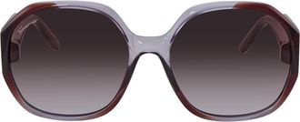 Ferragamo Salvatore Ferragamo Brown Gradient Geometric Ladies Sunglasses SF943S 546 60