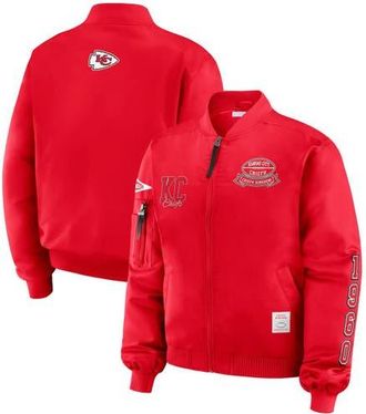 WEAR by Erin Andrews Womens WEAR by Erin Andrews Red Kansas City Chiefs Patch Full-Zip Bomber Jacket at Nordstrom, Size Xx-Large