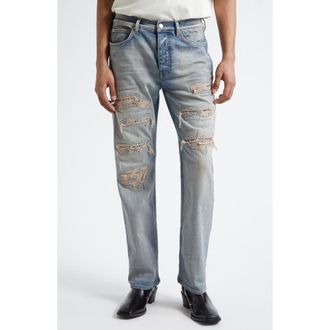 Amiri Snake Stud Slim Jeans in Antique Indigo at Nordstrom, Size 29