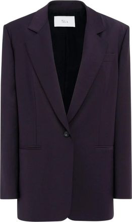 Tela Geklede Blazer met enkele knoopsluiting - Dames - Blazers - Paars - XS - Wol - Jassen