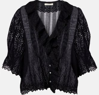 D&ocirc;en Henri pointelle cotton top