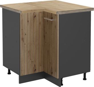 Vicco Armario De Esquina R-line, Roble Artesanal, 75.6 Cm, Et Roble