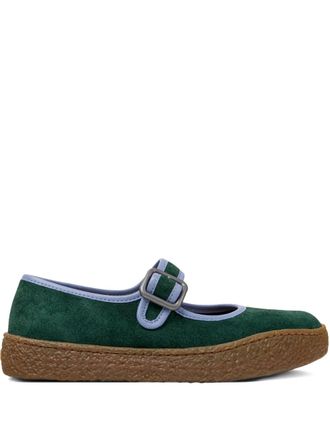 Camper Peu Terreno suède ballerinas met gespbandje - Groen