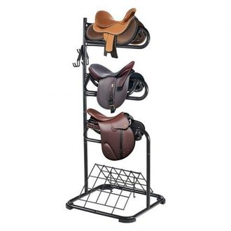 OEM Soporte Para Silla De Montar Independiente De 3 Niveles 76,2 X 76,2 X 173,9cm, Soporte De Silla De Montar Resistente Con Niveles Extra&iacute;bles Y Giratori
