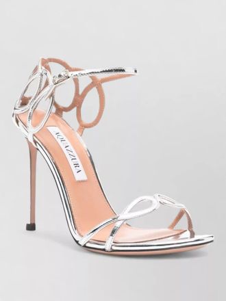 Aquazzura stiletto heel pumps metallic ankle strap