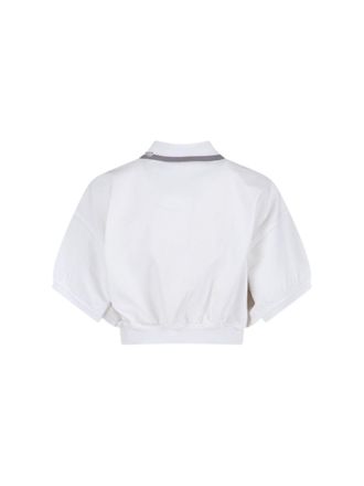 Alexander Wang Jacquard-Trimmed Cotton Piqu&eacute; Polo - White