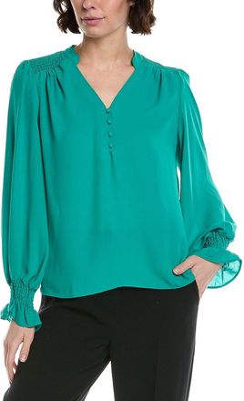 CeCe by Cynthia Steffe Cece Half Placket Smocked Top