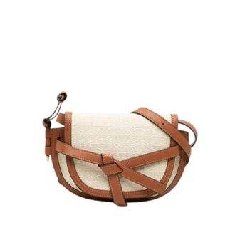 Loewe Pre-owned Gate Crossbody Bag - Dames - Vintage Schoudertas - Beige - ONE Size - Leer - Vintage