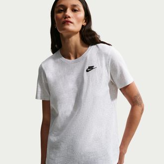 Nike Womens Nike Sportswear Club Essentials T-Shirt in Brown | DX7902-052