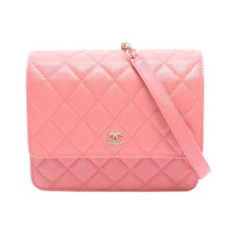 Chanel Pre-owned Matelasse Grained Calf Shoulder Bag - Dames - Pre-owned - Roze - Maat: ONE Size Leer
