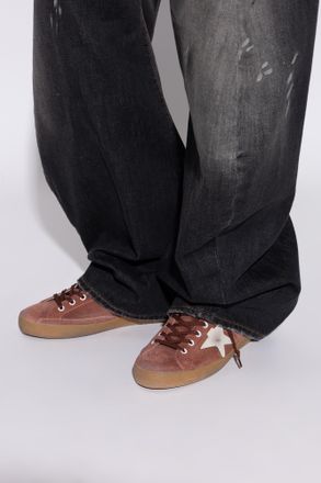 Golden Goose Super-Star Double Quarter With S Sports Shoes, Mens, Red