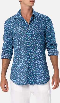 MC2 Saint Barth Man Muslin Cotton Shirt Sikelia With Crabs Print
