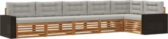 vidaXL Conjunto De Sof&aacute;s De Exterior 6 Uds. Natural Y Gris Claro Vidaxl