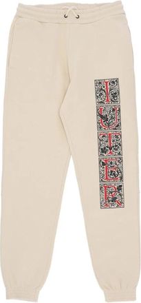 Iuter Cr&egrave;me Fleece Trainingsbroeken Elastische Taille - Heren - Sweatpants - Beige - XS - Katoen - Broeken