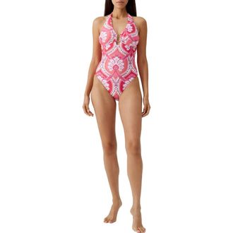 Melissa Odabash Tampa Halter One-Piece Swimsuit in Ornate at Nordstrom, Size 14