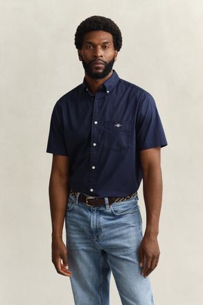 GANT Men Classic Poplin Short Sleeve Shirt (XXXL) MARINE
