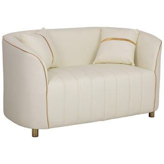 Wanderlust Deco Sof&aacute; de piel sint&eacute;tica beige 137x72x76h cm