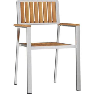 vidaXL Silla De Jard&iacute;n 4 Pcs Marr&oacute;n Madera Maciza De Teca Vidaxl