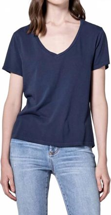 Dear John Denim Madi V Neck Jersey Short Sleeve Tee In Azure