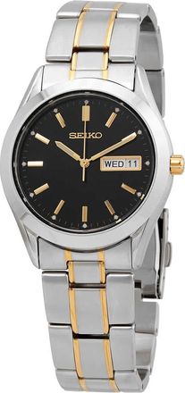 Seiko Essentials Quartz Black Dial Mens Watch SUR363