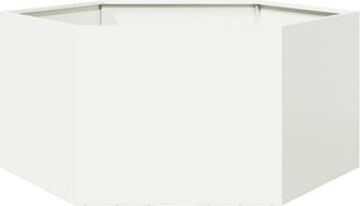 vidaXL Garden Planter White Hexagon 104x90x45 cm Steel vidaXL