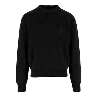 Giorgio Armani Truien & Vesten, Heren, Zwart, L, Wol, Wool Sweater With Logo