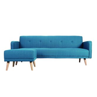 Miliboo Miliboo - Sof&aacute; De Esquina Convertible Escandinavo Azul Ulla