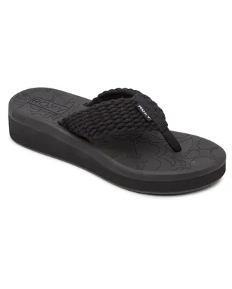 Roxy Sandale ROXY Caillay, Damen, Gr. 9(40), schwarz, Obermaterial:Obermaterial: 90% Walkfrottier, 10% k&uuml;nstliches Textil / Futter: N/A / Aussensohle: 60% 