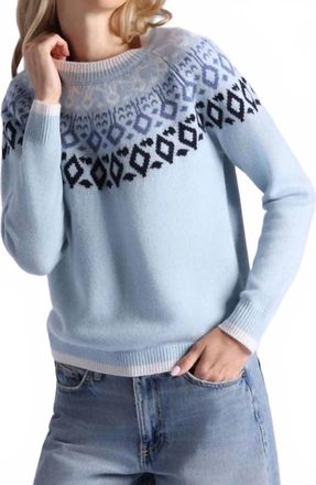 Minnie Rose Fair Isle Sweater In Fresco Blue
