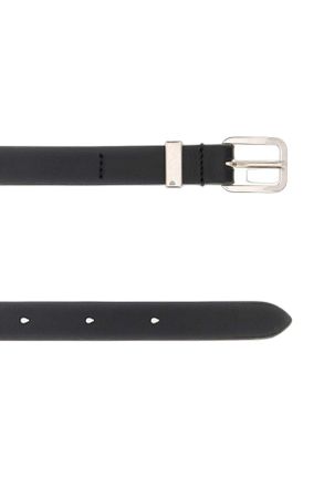 Jil Sander Silver-Buckle Leather Belt - Black