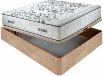 Colchones Aznar Colch&oacute;n Muelles Ensacados Queen 28 Cm Acogida Gradual + Canap&eacute; Abatible Madera 3d Transpirable Altura 34 Cm 160x200 Cm - Roble