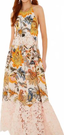 Farm Rio Ligia Lace Maxi Dress In Light Pink