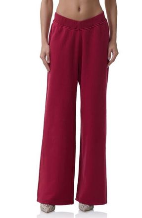 AFRM Dustin V-Waist Wide Leg Sweatpants in Rio Red at Nordstrom, Size X-Small