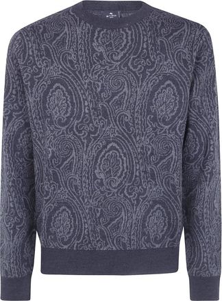 Etro Round-neck Truien - Heren - Ronde hals truien - Grijs - XL - Truien & Vesten