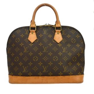 Louis Vuitton Alma Handbag Monogram Canvas Brown Canvas Handbag (Pre-Owned)