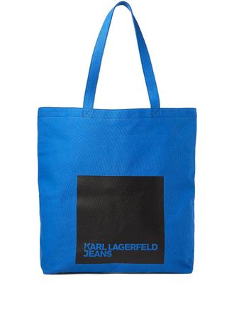 Karl Lagerfeld Shopper met logoprint - Blauw