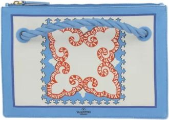 Valentino Pre-owned Canvas clutches - Dames - Vintage Clutch - Blauw - ONE Size - Vintage
