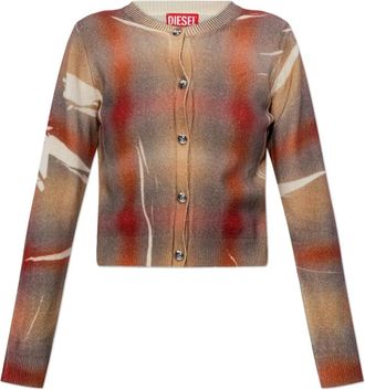 Diesel M-Chloty Wollen Cardigan - Dames - Vesten - Bruin - S - Wol - Truien & Vesten