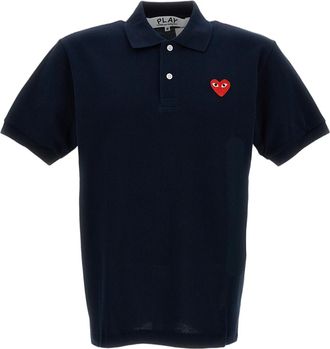 Comme Des Gar&ccedil;ons Piqu&eacute; Fabric Polo Shirt with Iconic Heart Logo