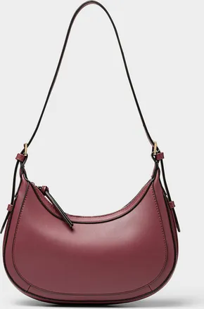 Simons Womens Solid faux-leather small rounded shoulder bag