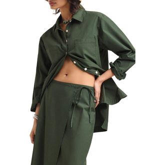 Vitamin A Nadia Cover-Up Shirt in Forest at Nordstrom, Size X-Small