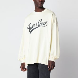 Fear of God Merch Long Sleeve T-Shirt in Chalk Cotton