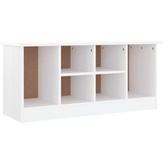 vidaXL Vidaxl - Banco Zapatero Alta Madera Maciza De Pino Blanco 100x35x45 Cm