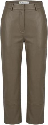 Frankie Shop Lior Leather Capri Pants - Dames - Leren Broeken - Bruin - XS - Leer - Broeken