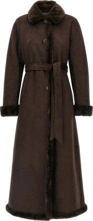 Ralph Lauren Shea Coat - Dames - Jas met riem - Bruin - S - Su&egrave;de - Jassen