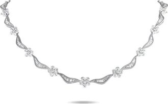 Luxury Bazaar Collana in oro bianco 18 carati con diamanti - Argento